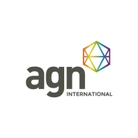 Das Logo von AGN International, das den Schriftzug "agn INTERNATIONAL" neben einem bunten, geometrischen Symbol zeigt.